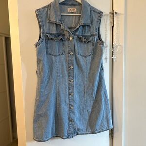 Lone Star Light Blue Denim‎ dress 100% cotton Size Large